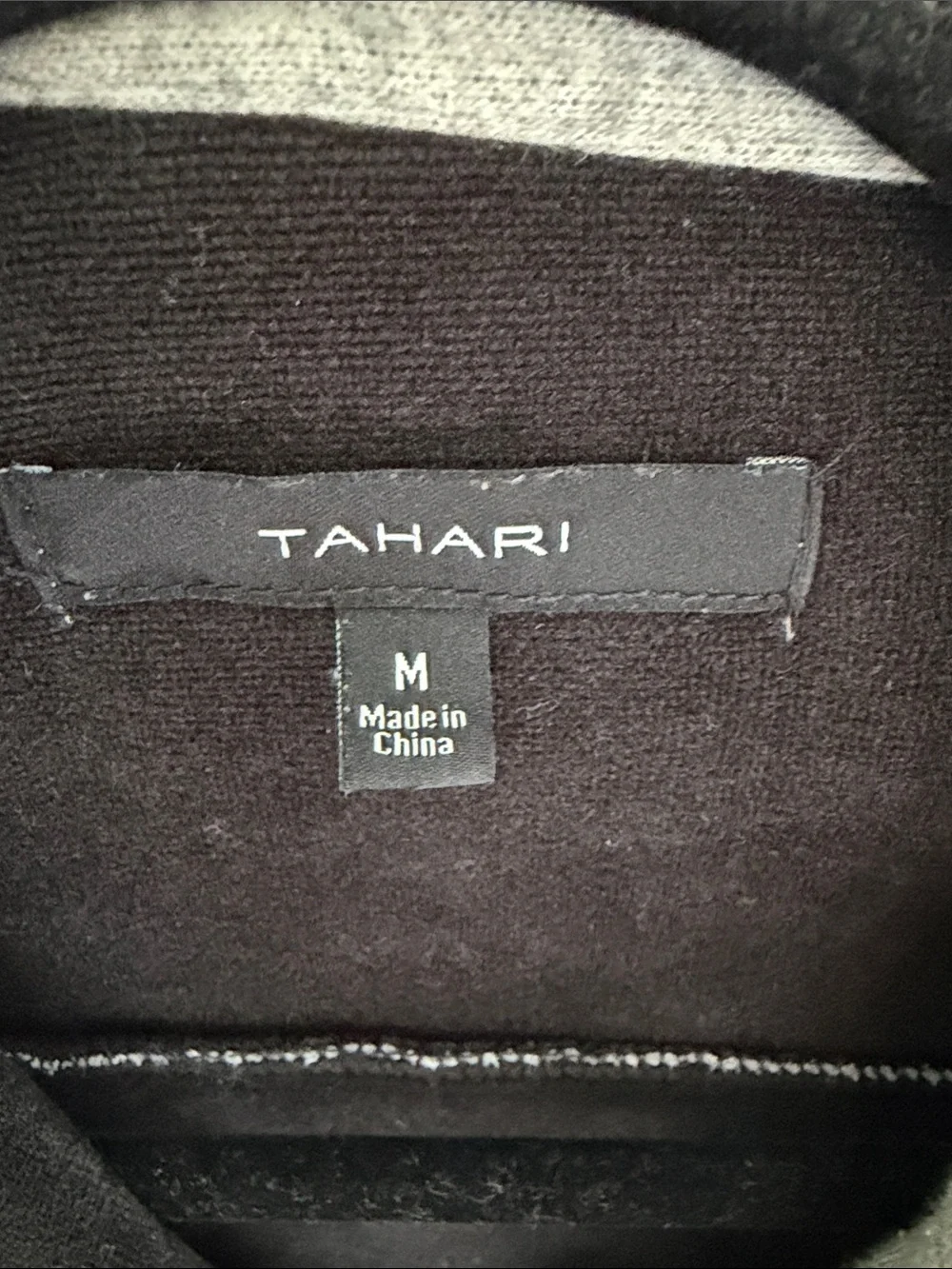 Tahari Black Knit Button-Front Jacket with Collar